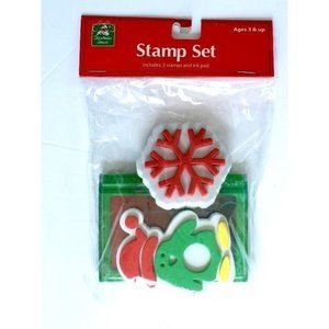 Christmas Ink Pad & Foam Stamper 3pc Set